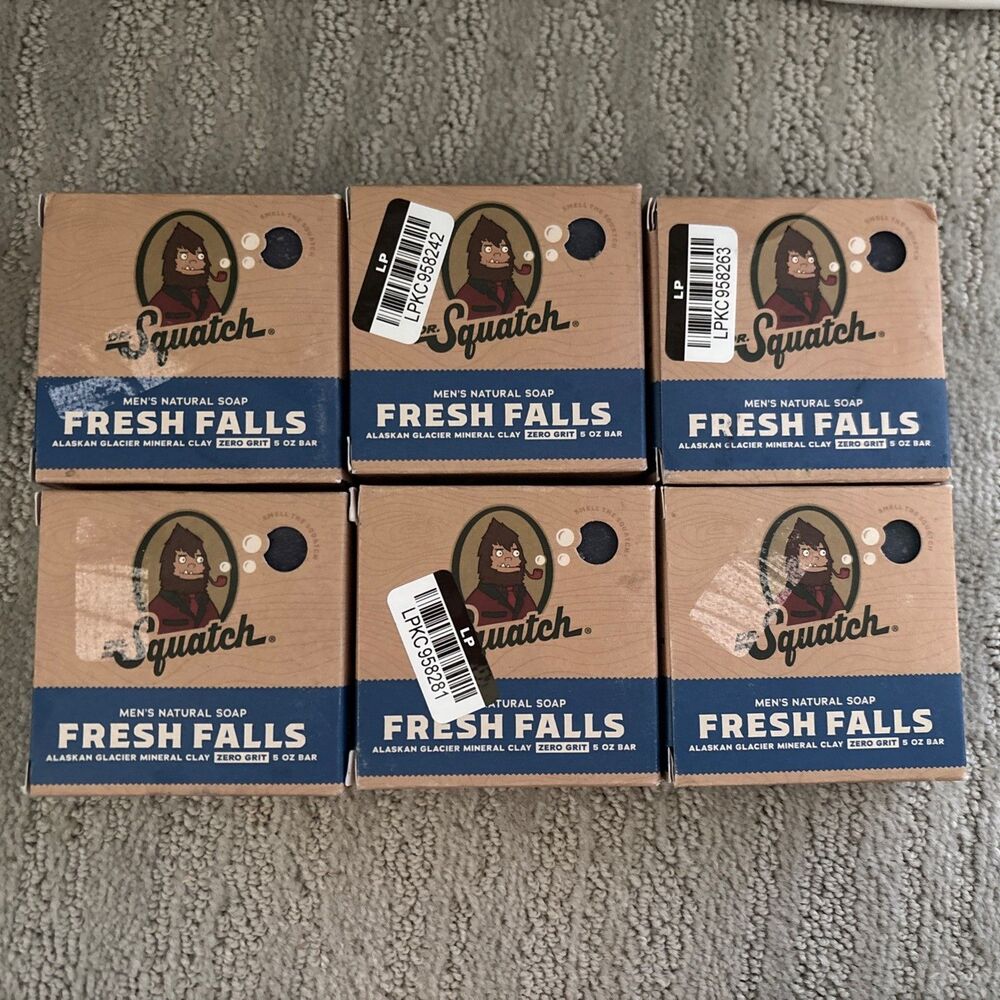 Dr. Squatch Fresh Falls 5oz All Natural Bar Soap for Men with Zero Grit X6